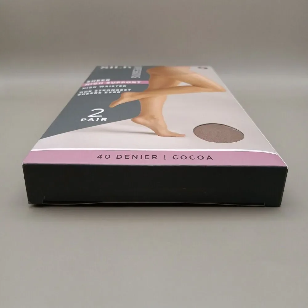 Silk Impressions 2 Pk Sheers Small High Support High Waisted  40 Denier Cocoa